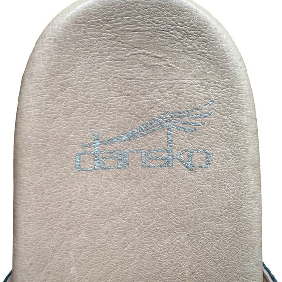 Dansko Maci EU38/US7.5-8 Green Leather Open Toe Platform Mule Block Heel *READ* - Picture 14 of 15